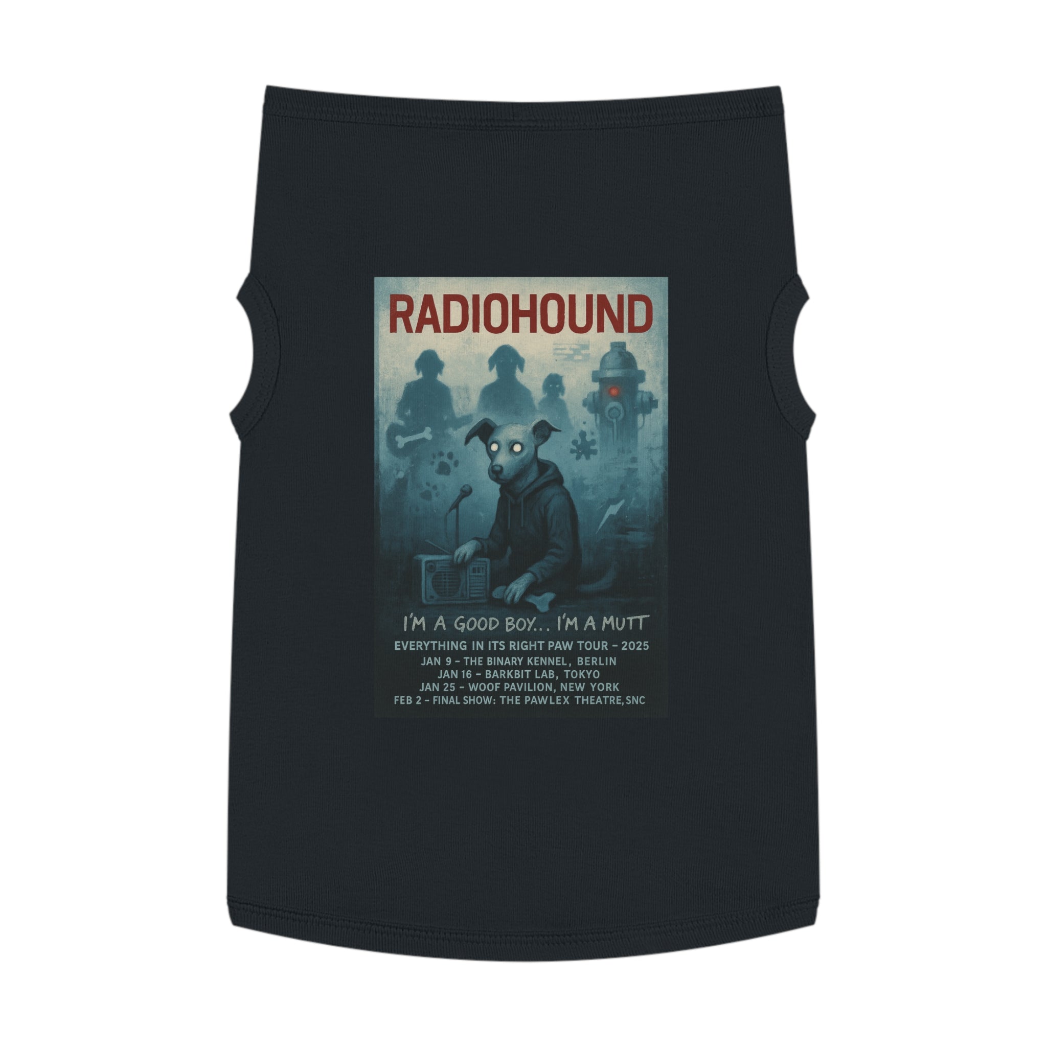 Radiohound Pet Tank Top-- Funny Parody Shirt for Dog Lovers